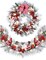 Pre-Lit 30 Inch Large Lighted Christmas Wreath for Front Door (04-red White) 21.6 x 21.4 x 7.2